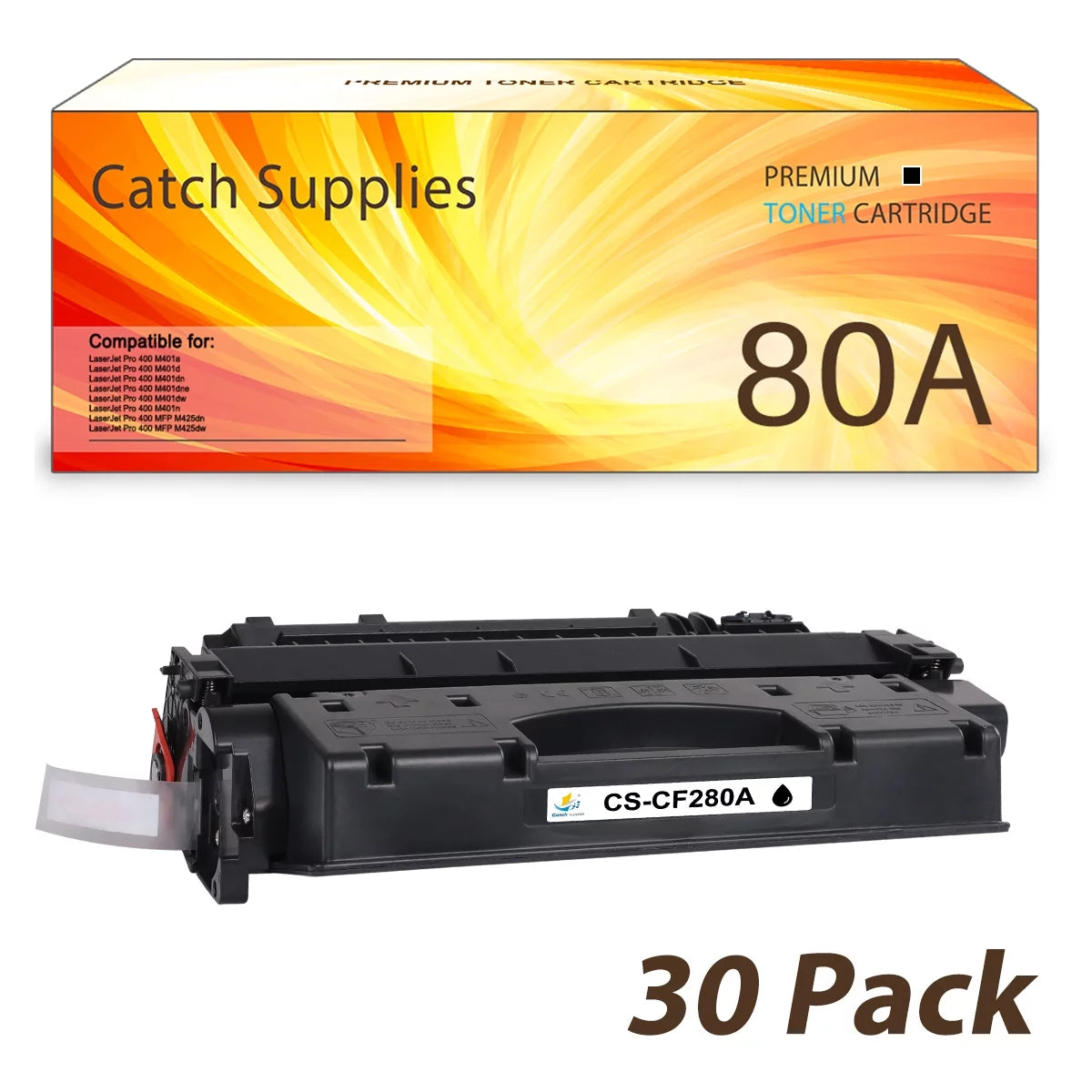 80A | CF280A Black Toner Cartridge CF280AD1 Replacement for HP Pro 400 Pro MFP M425dn Pro 400 M401n M401dne M401dw M401dn Printer Ink (30-Pack)
