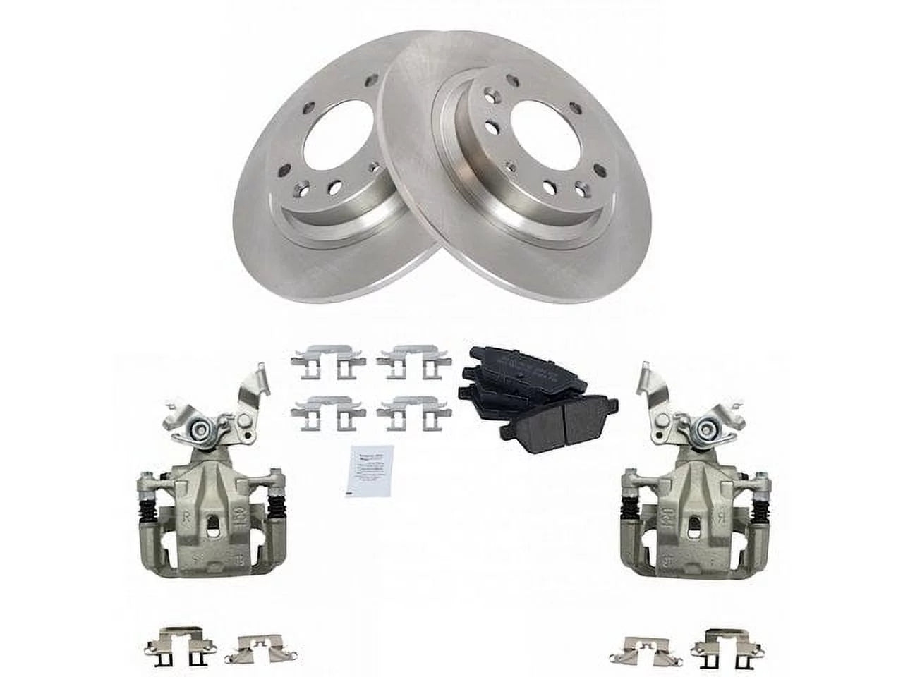 Rear Brake Pad Rotor and Caliper Set - Compatible with 2006 - 2012 Ford Fusion 2007 2008 2009 2010 2011
