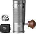OUWI Foldable Manual Coffee Grinder with External Adjustable Setting,Coffee Bean Grinder with Portable Storage Bag,Stainless Steel Burr Grinder Suitable for Home, Office and Travel for Use(Gray)