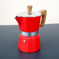 Aluminum Espresso Maker Stovetop Espresso Maker Makes Delicious Coffee - Red 300ml