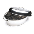 Fox Run Stainless Steel Poultry Roasting Bundle Including 10-Quart Oval High-Dome Roaster and 2-Piece Poultry Lifter Set