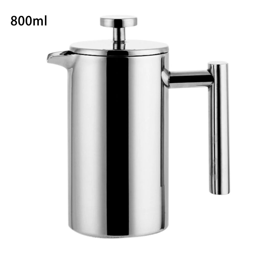 TureClos 304 Stainless Steel Coffee Percolator Double strainer Tea Maker Home Kitchen Drink Tool 800ml