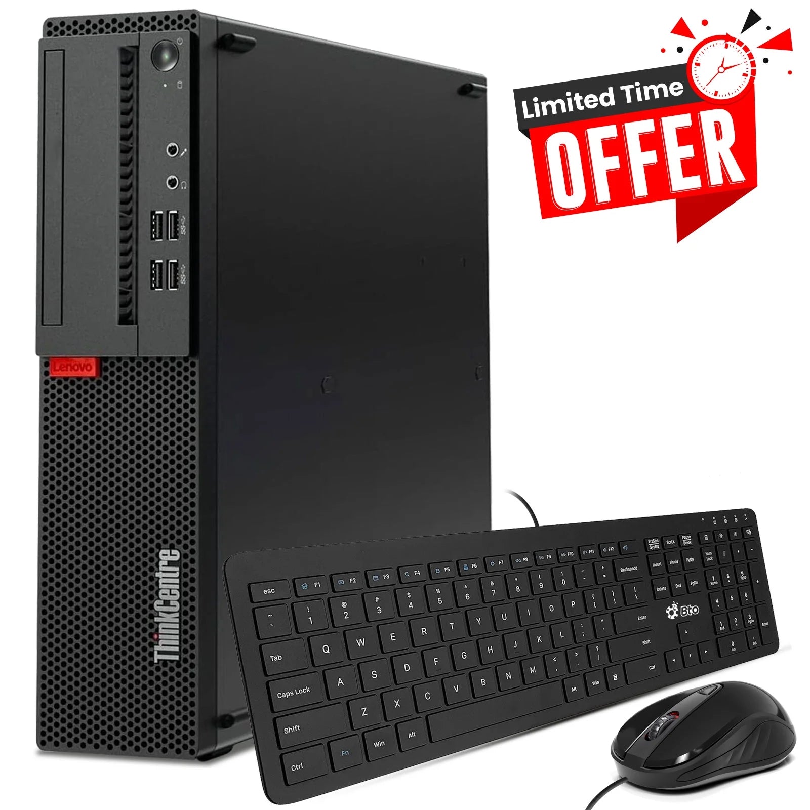 Restored Lenovo ThinkCentre SFF Desktop PC Intel Core i5-6500, 32GB Ram 2TB SSD Built-in Wi-Fi, BTO Keyboard & Mouse, Windows 10 Professional (Refurbished)