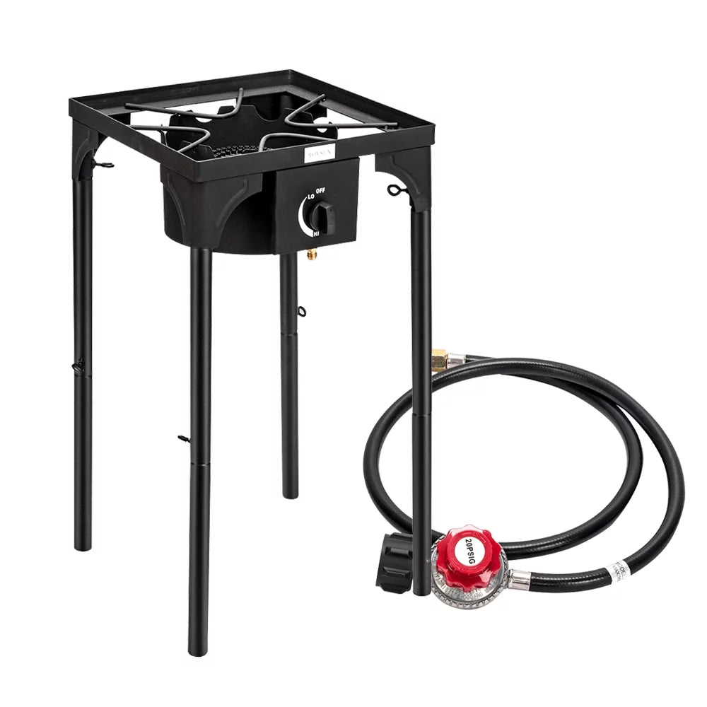 Ktaxon Outdoor Propane EX31-51 Single Burner 75,000BTU with 0-20 Psi High Pressure Adjustable Regulator 15