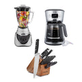 Mr. Coffee Coffee Maker, Oster Pro 500 Blender, and Calphalon 12 Knife Set