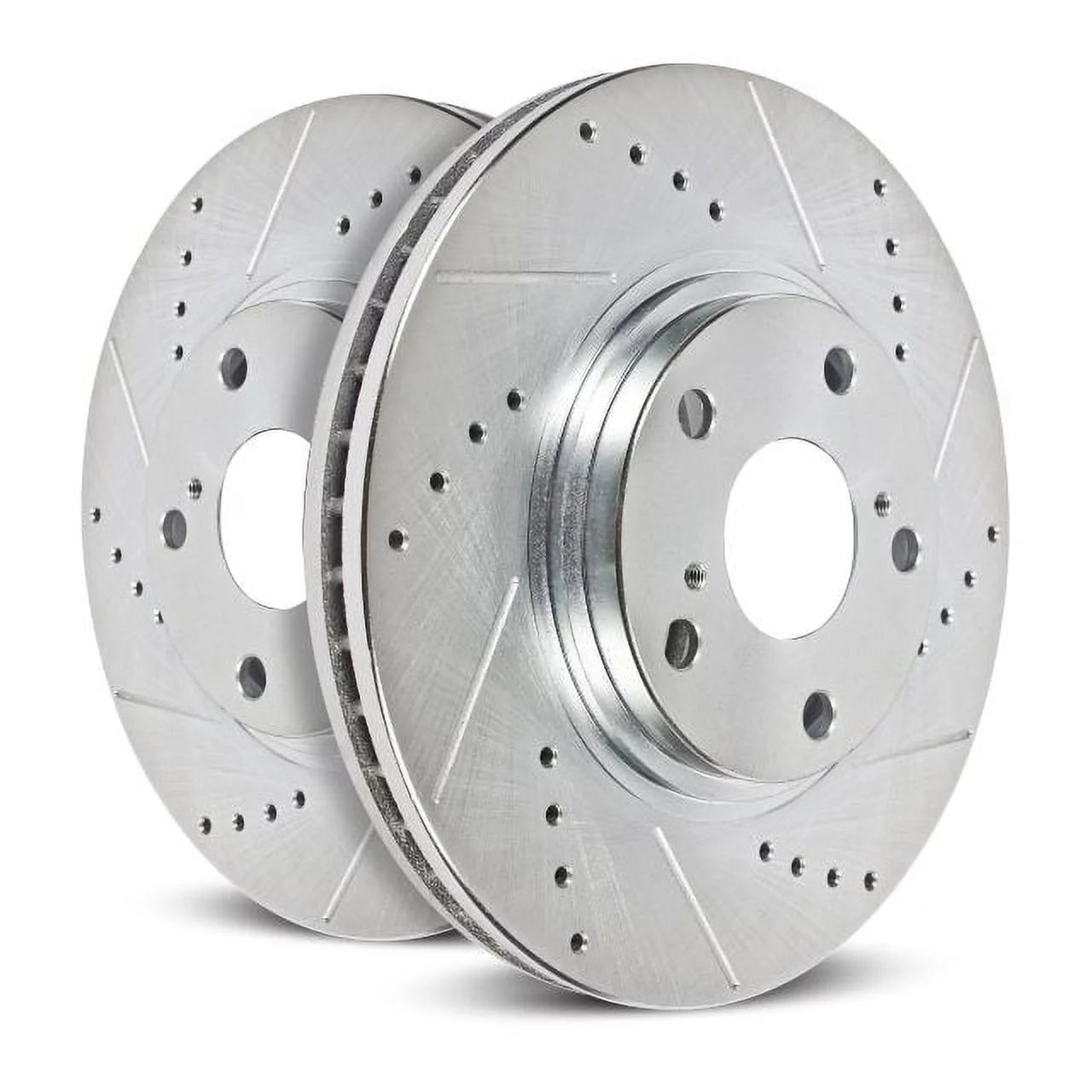 Power Stop Front Pair of Drilled and Slotted Brake Rotors JBR1748XPR Fits 2017 Honda Civic