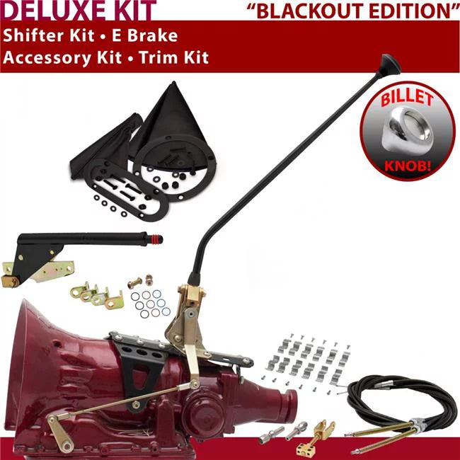 American Shifter  4L60 Shifter Kit Black 23 in. E Brake Cable Clamp Trim Kit for F4337