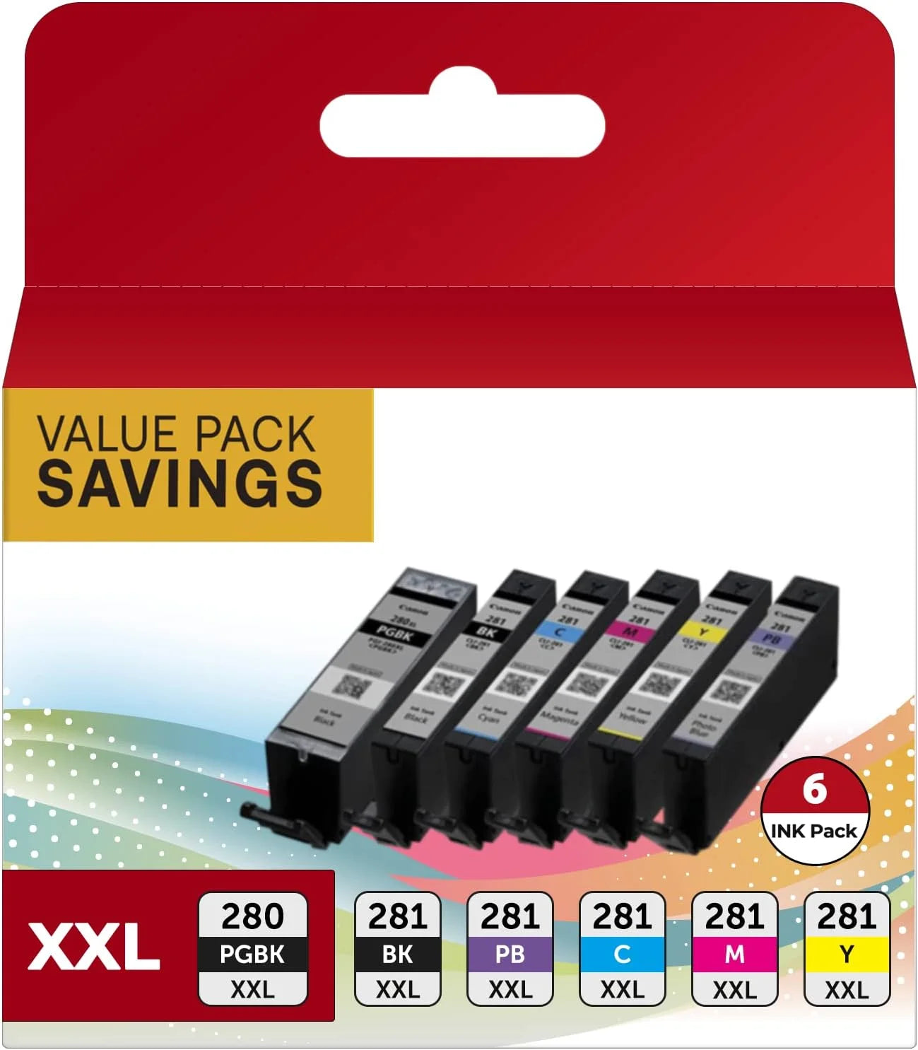PGI-280XXL/CLI-281XXL Ink Cartridges Compatible Replacement for Canon 280 281 Ink Cartridges Use to Canon TS8120 TS9120