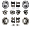 Transit Auto - Front Rear Hub Bearings Assembly Disc Brake Rotors And Ceramic Pads Kit (10Pc) For INFINITI G37 Nissan 370Z Q60 KBB-119344