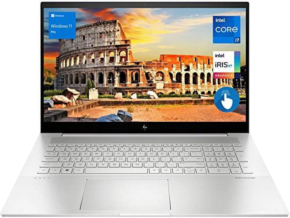HP Envy Laptop, 17.3 FHD IPS Touchscreen, 12th Gen Intel Core i7-1260P, 32GB RAM, 1TB PCIe SSD, IR Camera, Backlit Keyboard, Wi-Fi 6, Windows 11 Pro, Silver