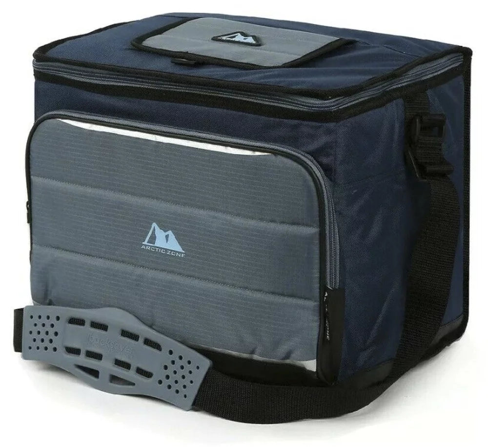 Arctic Zone 36 Cans Anti-microbial Ultimate Collapsible Cooler with Ultra-safe Lining, Grey/Blue