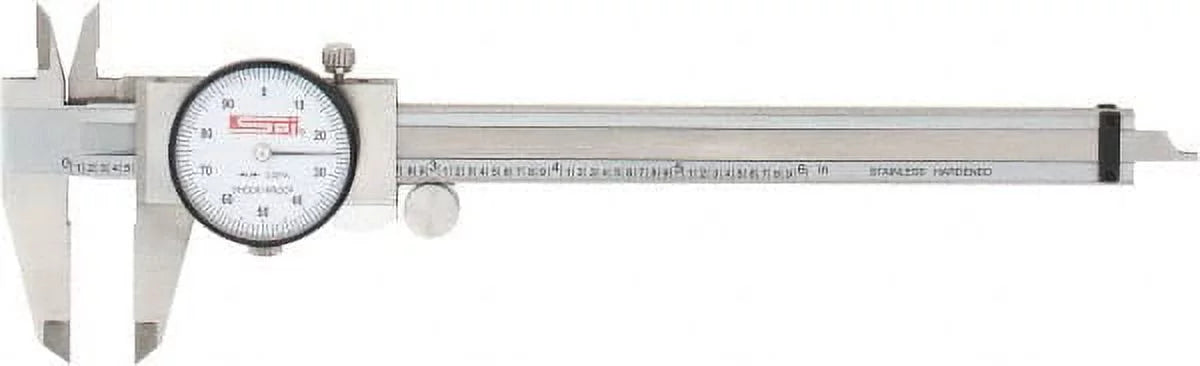 SPI 17-970-5 Calibrated Dial Caliper with White Dial, 0 to 6 inch Range