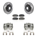 Transit Auto Front Disc Brake Coated Caliper Drilled Slotted Rotors And Semi-Metallic Pads Kit For Honda CR-V KCD-100023S