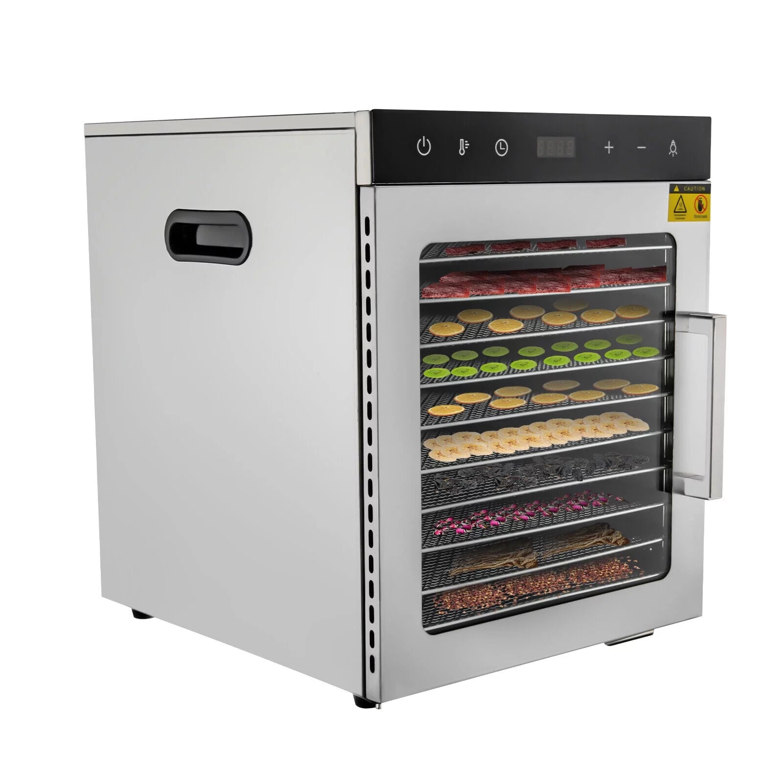 Oukaning 10/11 Trays Commercial Food Dehydrator Stainless Steel Vegetables Fruits Meats Flowers Dryer Machine with Timer