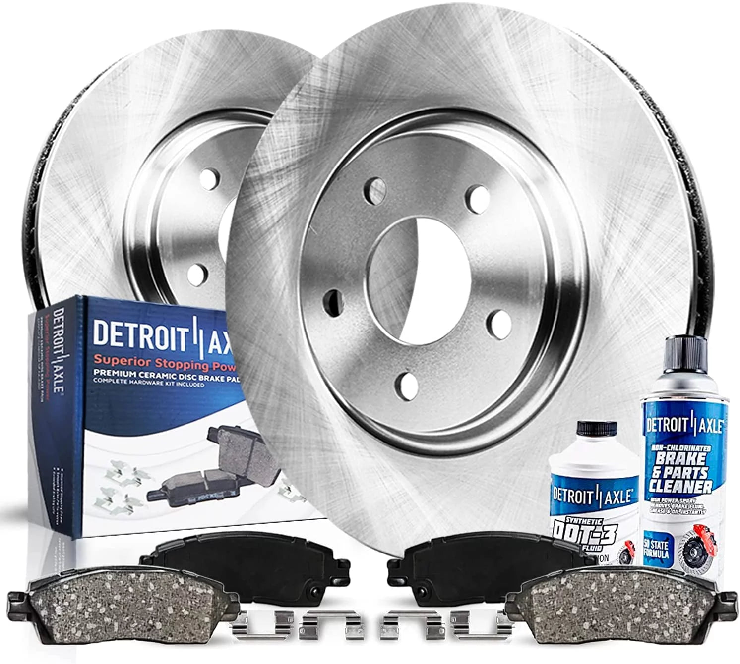 Detroit Axle - 11.81 (300mm) Front Disc Rotors Brake Pads Cleaner & Fluid Replacement for Ford Fusion Lincoln MKZ Fits select: 2013-2017,2019-2020 FORD FUSION SE