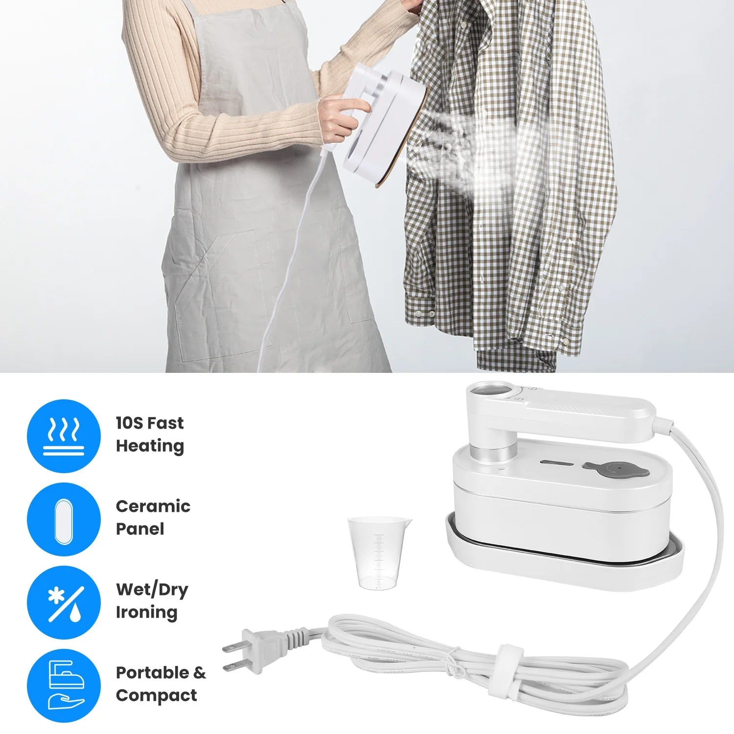 Electric iron Handheld, iMounTEK 1200W Portable Hanging Ironing Machine Household Dry Wet Small Electric Iron Travel Ironing Machine