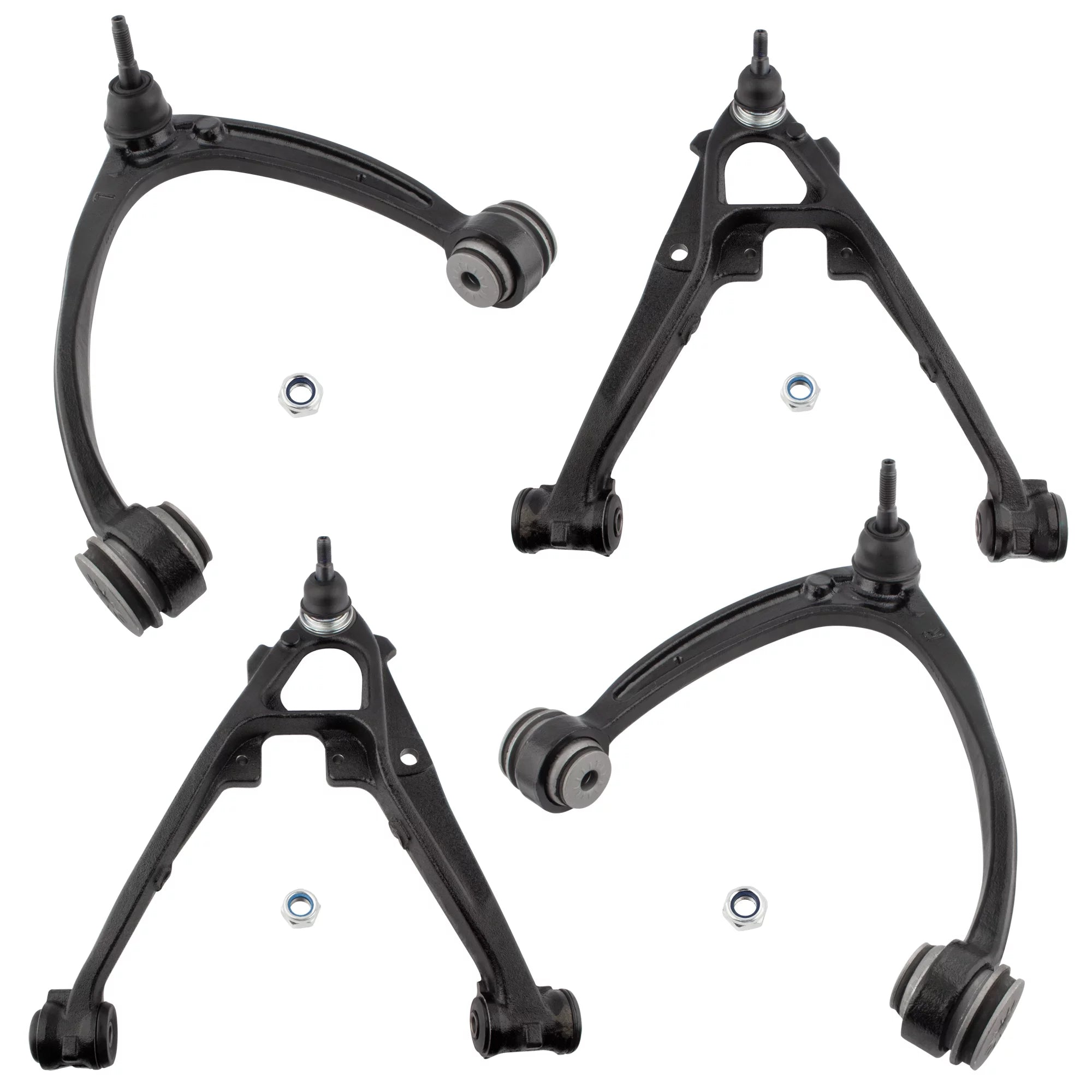 BOXI 4pcs Front Upper and Lower Control Arms Kit for Cadillac Escalade ESV EXT / Chevy Avalanche Silverado Suburban 1500 Tahoe / for GMC Sierra Yukon XL 2007-2016 | K620888 K620889 K80669 K80670
