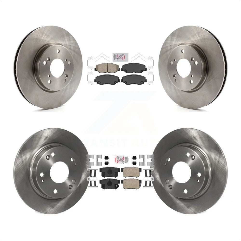 Transit Auto - Front Rear Ceramic Pads And Disc Brake Rotors Kit For 2015 Honda Civic EX with Coupe Manual transmission K8A-102490