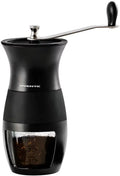 Ovente Manual Coffee Grinder 0.5 Ounce Storage, Portable & Compact Grinding Mill with Ceramic Burr for Coffee Beans and Easy Fresh Espresso, Perfect at Home or Kitchen, Black CGM130B