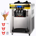BENTISM Commercial Ice Cream Maker, 22-30L/H Yield, 2350W Countertop Soft Serve Machine w/ 2x6L Hopper 2L