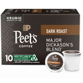 Peet's Coffee K-Cup Pods,  Major Dickason's Blend Dark Roast (10 Count) Single Serve Pods Compatible with Keurig Brewers