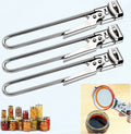 Adjustable Multifunctional Stainless Steel Can Opener, Jar Opener for Weak Hands Remover Tin Gripper Easily Opens, Longer Handheld Bottle Opener for Any-Size lids (3pcs, 7.68 inch)
