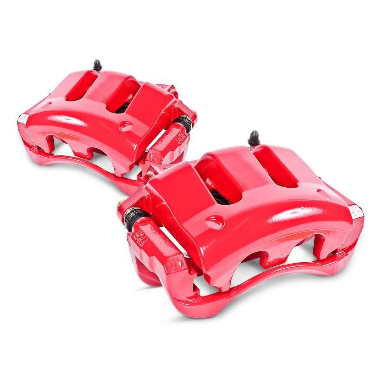 Power Stop Front Pair of Red Powder Coated Calipers S4299