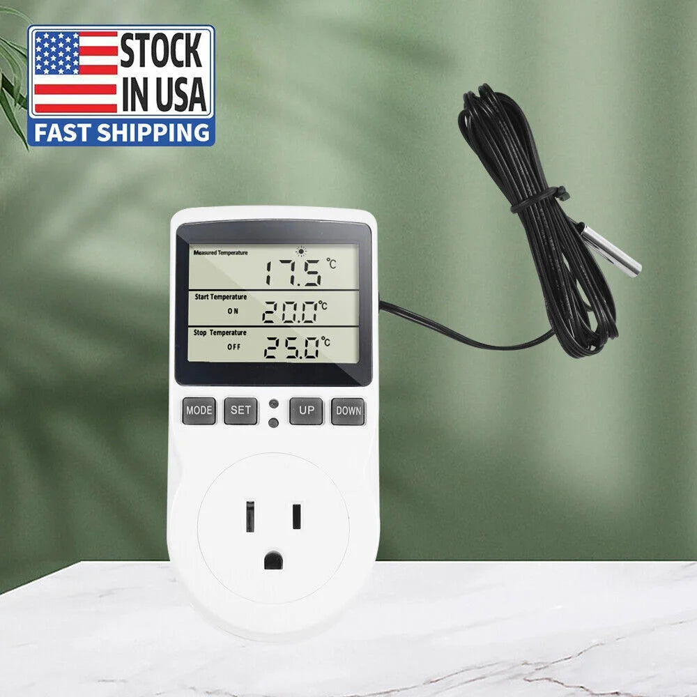 Digital Thermostat Temperature Controller Heating Cooling Probe Efficient Energy Management