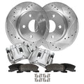 Detroit Axle - Front Drilled Slotted Brake Kit Brake Calipers Replacement for Jeep Grand Cherokee