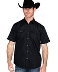 Gibson Trading Co Men's Solid Short Sleeve Snap Western Shirt Big Black 3X