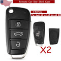 2x New Remote Key Fob Shell Case Cover 3 Button for Audi A3 A4 A5 A6 A8 Q5 Q7 TT