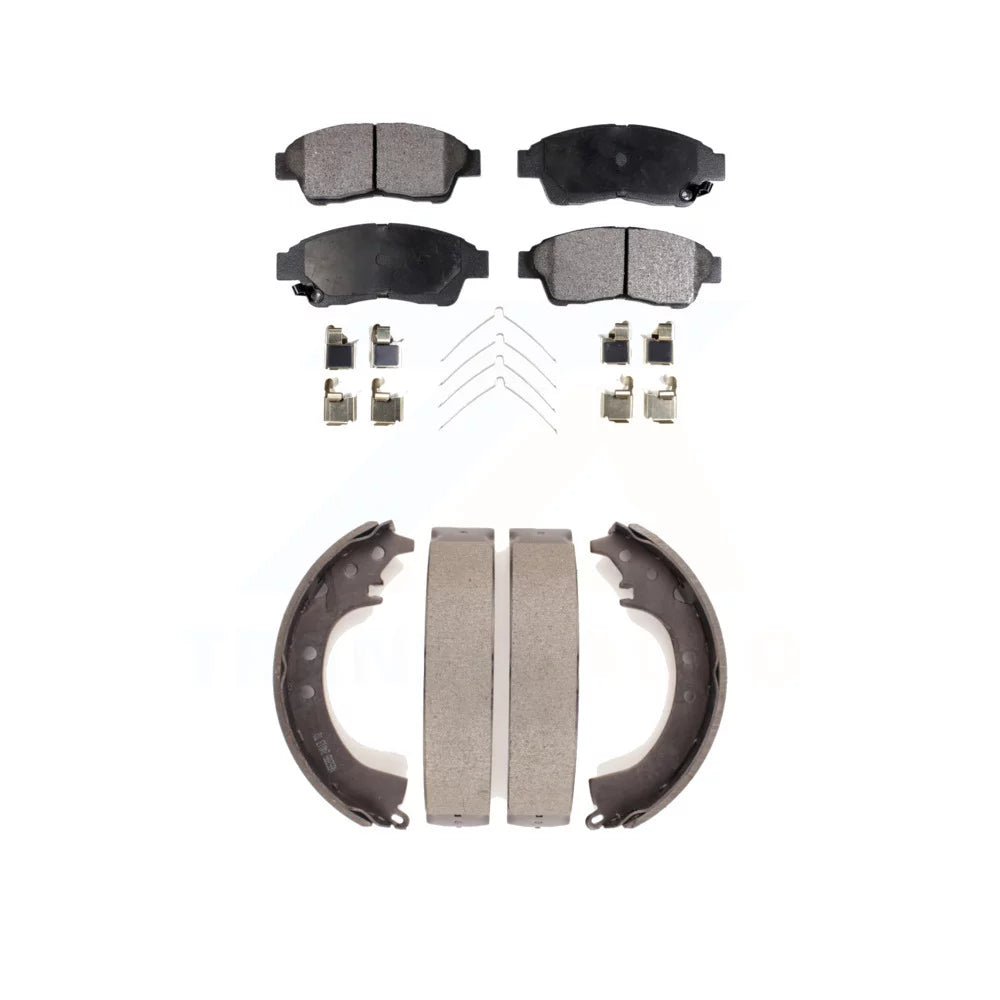 Transit Auto - Front Rear Ceramic Brake Pads And Drum Shoes Kit For Toyota Camry RAV4 KTN-100095