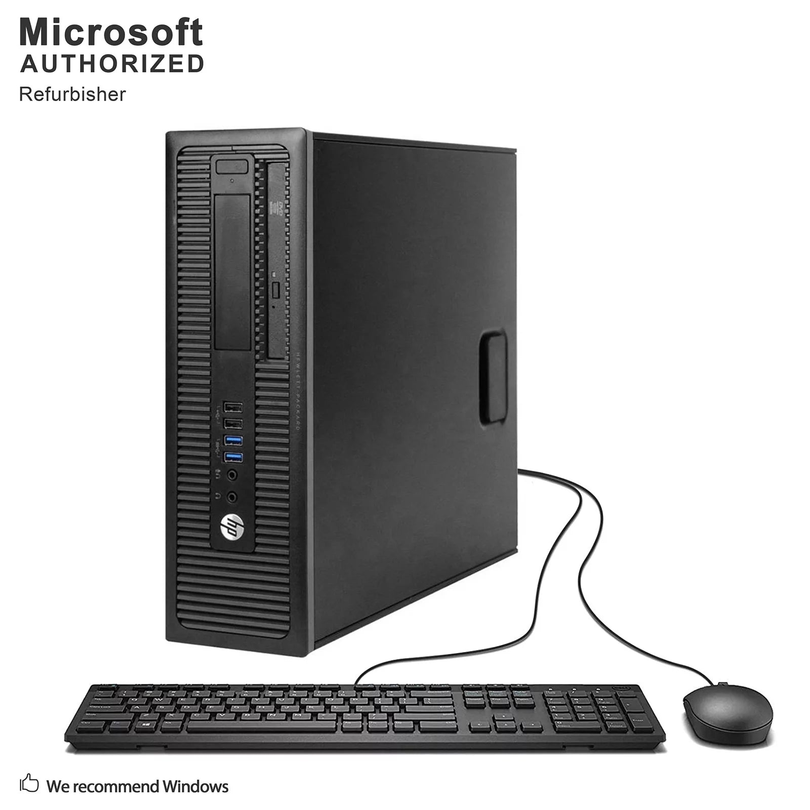 HP EliteDesk 800 G1 SFF Desktop, Intel Quad Core I7-4790 3.6 GHz, 4 GB DDR3, 128 GB SSD, DVDRW, WiFi, Bluetooth, Mouse&Keyboard, Windows 10 Pro 64 Bit (EN/FR/ES) Used Grade A