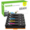Aztech Compatible Toner Cartridge for Canon 054H CRG-054H tone for Canon Color Image Class MF644Cdw MF642Cdw MF640C LBP622Cdw LBP620 Printer ink (Black,Cyan,Magenta,Yellow, 5-Pack)
