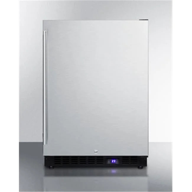24 in. Freestanding Upright Counter Depth Freezer with Digital Thermostat, Stainless Steel