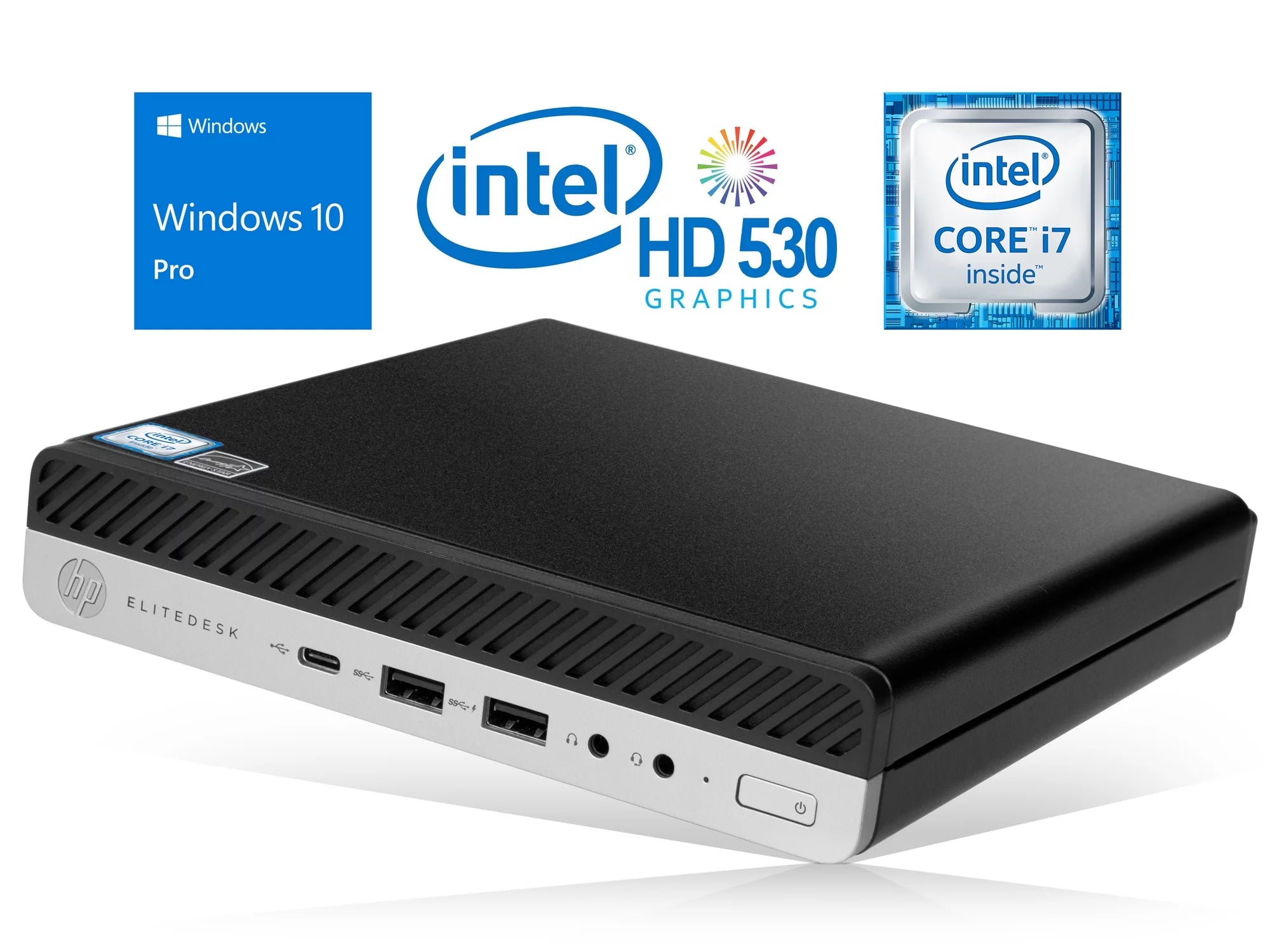 HP EliteDesk 800 G3 Mini PC, Intel Core i7-6700 Upto 4.0GHz, 8GB RAM, 512GB SSD, DisplayPort, Wi-Fi, Bluetooth, Windows 10 Pro