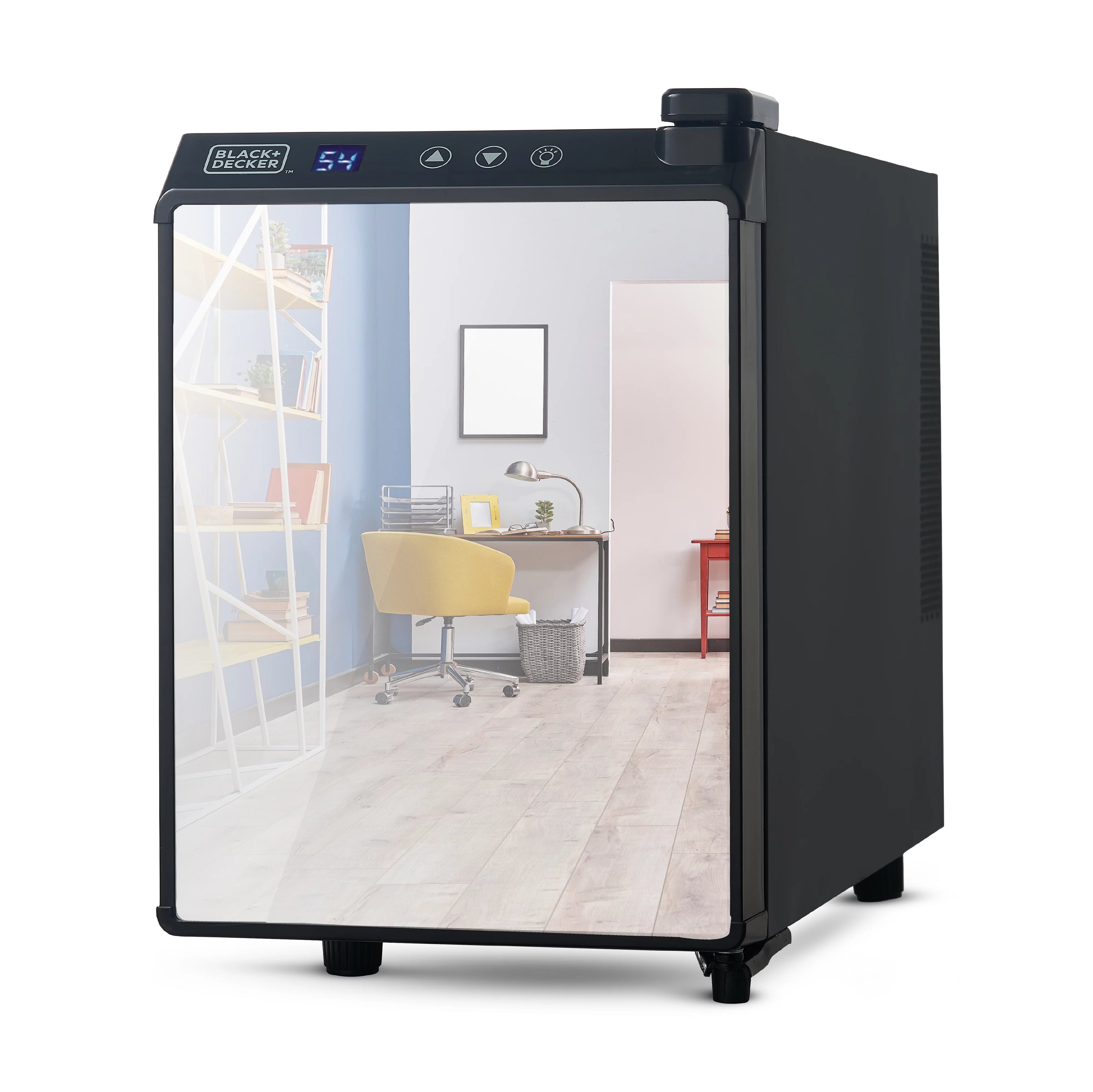 BLACK+DECKER BD60316 Thermoelectric 6-Bottle Wine Cellar, Mirrored Glass Door with Black Trim