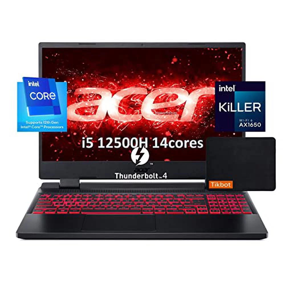 Acer 2022 New Nitro 5-15.6 144 Hz IPS - Intel Core i5 12th 12500H - NVIDIA GeForce RTX 3050 - Thunderbolt 4 - Killer Wi-Fi 6 - Windows 11- Gaming Laptop w/Mouse pad (32GB RAM | 1TB PCIe SSD)