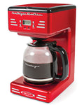 Nostalgia 12 Cup Programmable Retro Coffee Maker With LED Display, Red, RCOF120