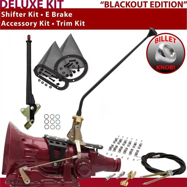 American Shifter  TH400 Shifter Kit Black 16 in. E Brake Cable Clamp Trim Kit for F2D2F