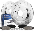 Detroit Axle - Rear Brake Kit for Ford Fusion Lincoln MKZ Mazda 6 Mercury Milan Replacement Drilled & Slotted Brakes Rotors and Ceramic Brake Pads : 11.02 Rotors