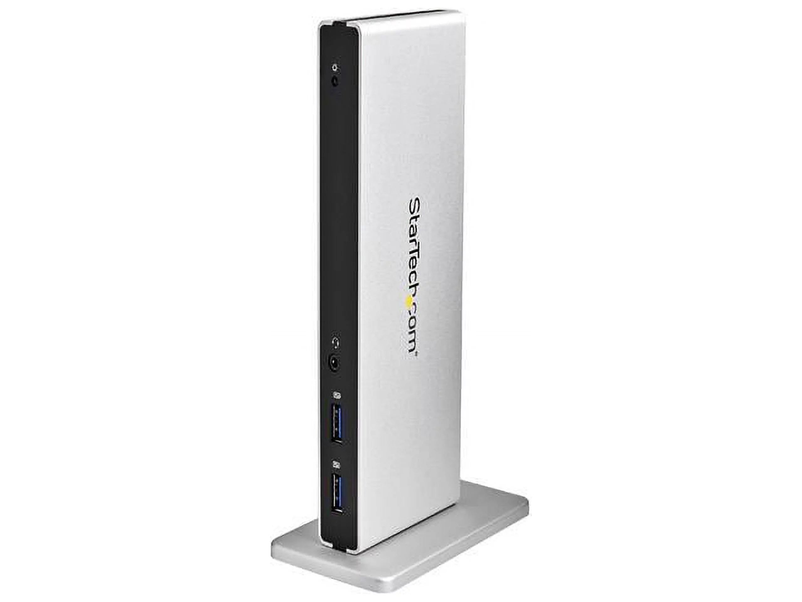 StarTech.com Dual Monitor USB 3.0 Docking Station w/ DVI to VGA & HDMI Adapters, 5x USB 3.0 & Audio - Vertical DVI Dock for Mac & Windows