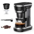 Automatic Grind and Brew Coffee Machine with 12oz Glass Coffee Pot and Coffee Grinder, Black