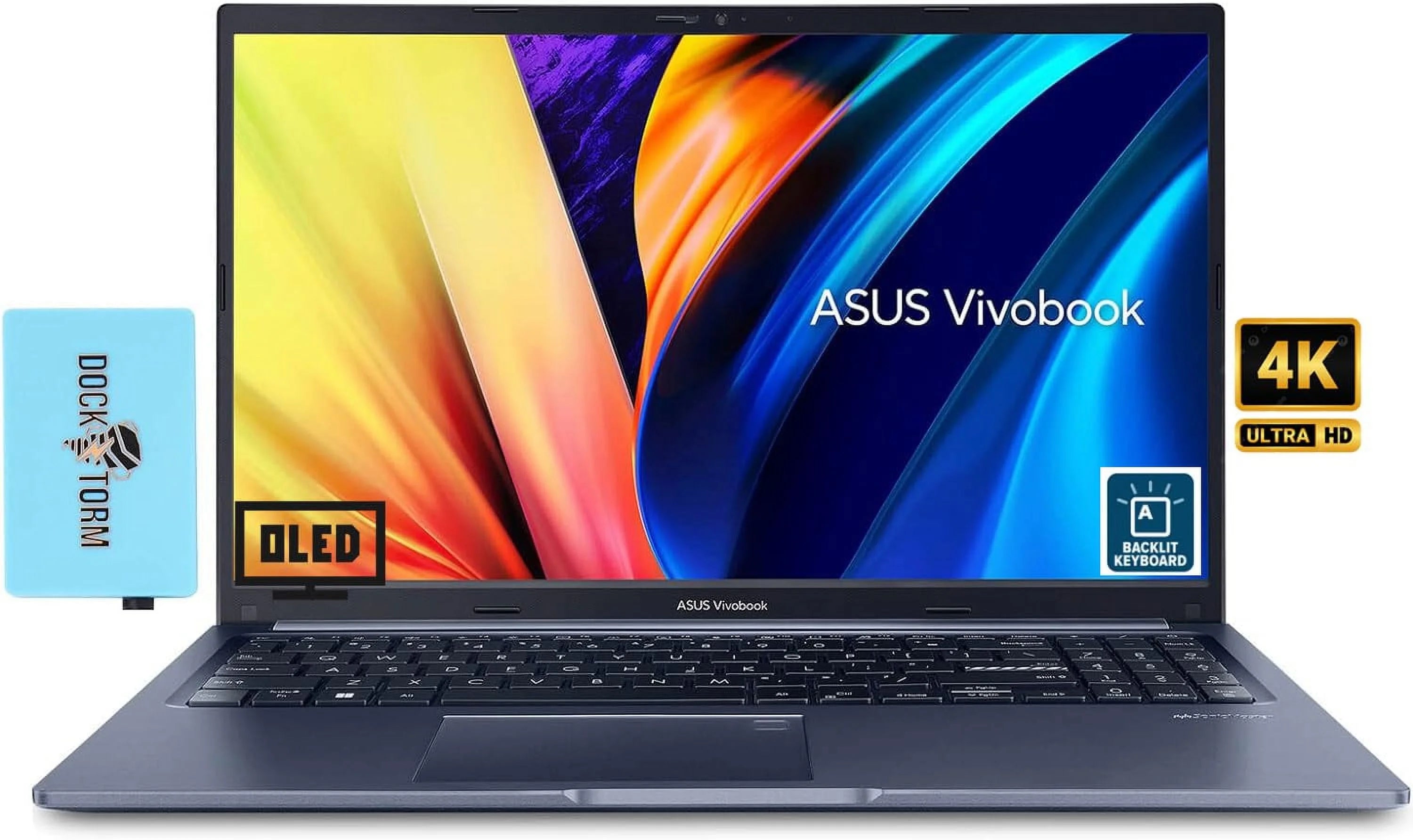 ASUS OLED VivoBook 16X 16.0 4K Business Laptop (12th Gen 14-Core Intel i7-12700H, 16GB RAM, 2TB SSD, Backlit KYB, FP Reader, WiFi 6, BT 5.2, HD Webcam, Win11Home) w/Dockztorm Hub
