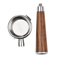Anself 58mm 2 Ears Stainless Steel Bottomless Naked Portafilter Wooden Coffee Handle Cup Filter Basket for GAGGIA ESPRESSO BABY NEW BABY