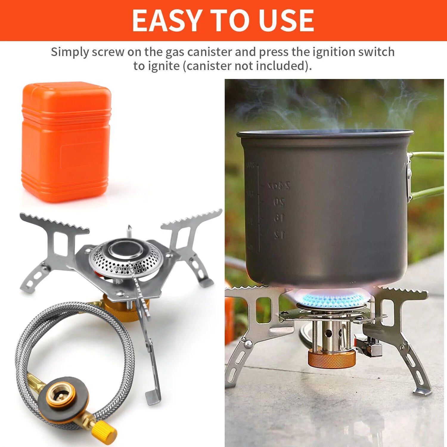 Outdoor Picnic Gas Burner Portable Backpacking Camping Hiking Mini Stove Cooker