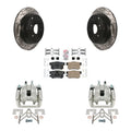 Transit Auto Rear Disc Brake Coated Caliper Drilled Slotted Rotors And Ceramic Pads Kit For 2005-2006 Honda CR-V KCD-101608N