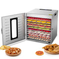 KWASYO 10 Layers Commercial Stainless Steel Food Dehydrator for Food and Jerky Fruit Dehydrator, Professional Jerky Maker Dryer with Adjustable Time and Temperature Control and 67 Recipes