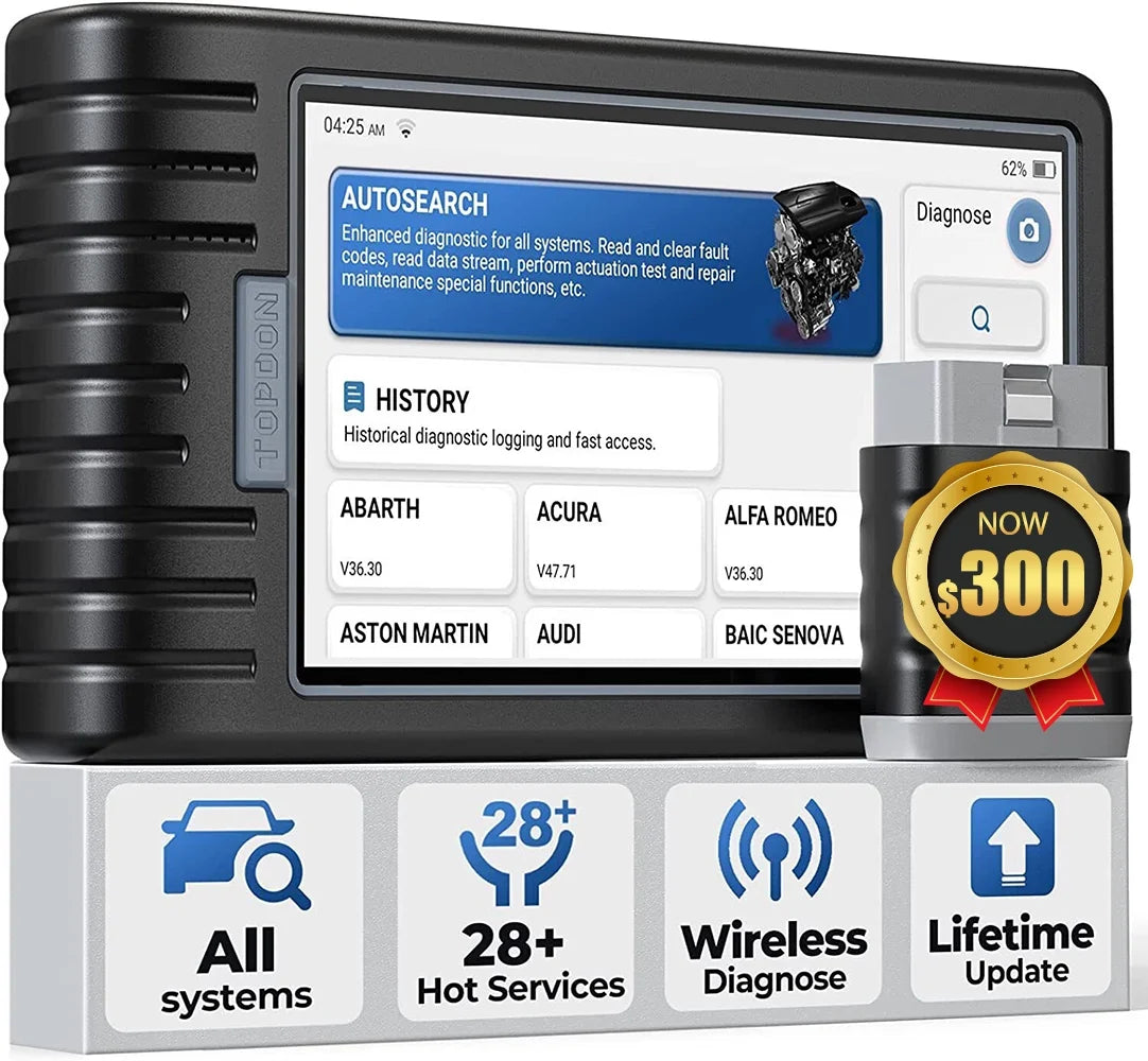 OBD2 Scanner TOPDON ArtiDiag800BT Car Diagnostic Scan Tool All System Diagnostic 28+ Reset Services Free Lifetime Upgrade