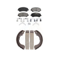 Transit Auto - Front Rear Ceramic Brake Pads And Drum Shoes Kit For 2007-2012 Nissan Sentra SE-R Spec V KTN-100226